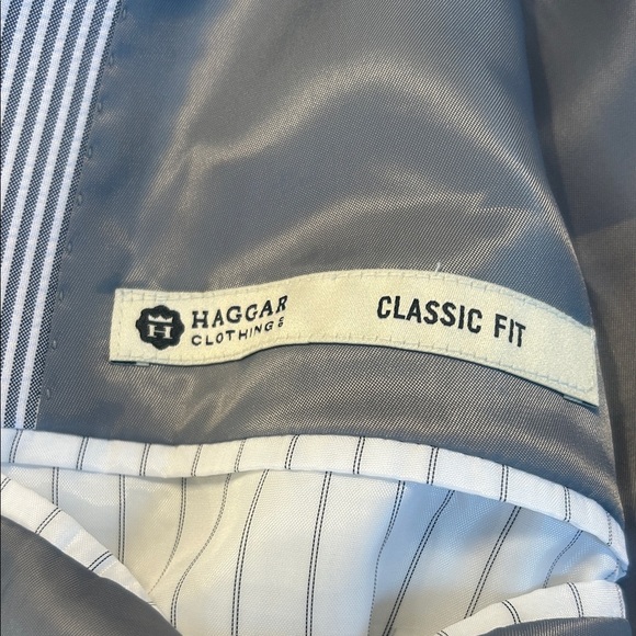 Haggar Men's Pinstriped Blazer - Blue/gray and White - Picture 3 of 5